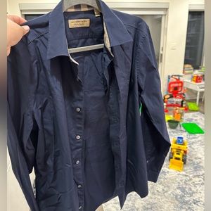 NAVY BURBERRY SLIM FIT SHIRT SIZE MEDIUM